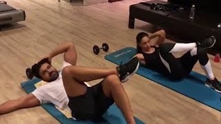 Ram Charan and Kiara Advani Workout At Gym [upl. by Ddarb]