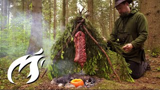 Riesenfleischlappen im Wald geräuchert und gegrillt Fire Kitchen ASMR 🔥🔥🔥 [upl. by Leftwich]