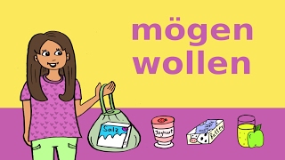 Deutsche Modalverben lernen mögen möchten amp wollen  Essen amp Trinken – Learn German Modal Verbs [upl. by Aniv405]