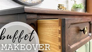 VINTAGE SIDEBOARD MAKEOVER  Paint amp Wood Combo [upl. by Uno]