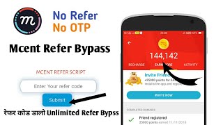 Mcent Browser Otp Refer bypass Script 1 Click  125000 Add Script Unlimited Point Add script [upl. by Aala]