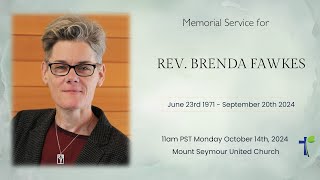 Memorial Service for Rev Brenda Fawkes [upl. by Mikal84]