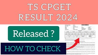 TS CPGET Result 2024  How To Check TS CPGET Result 2024 [upl. by Keegan]