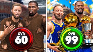 STEPH CURRY and KEVIN DURANT BUILD 60 OVR to 99 OVR in 1 VIDEO No Money Spent  No MyCareer [upl. by Pare]