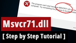 SOLVED Msvcr71dll Missing Error Fix  Step by Step Tutorial [upl. by Moazami424]