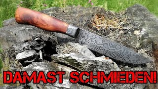 Damastmesser selber schmieden  So schaffst auch du es  Subtitled [upl. by Hsizan]