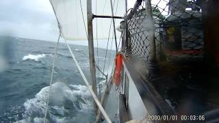 Custom Ed Monk 53 Commercial fishing sailboat  gulf of Alaska [upl. by Yekcin]