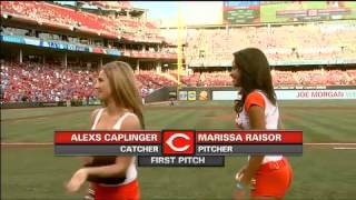 Miss Hooters International 2013 Throws the First Pitch [upl. by Theobald985]