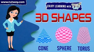 3D Shapes  Shapes for Kids  Shapes Cone Sphere Torus Hemisphere Ellipsoid Frustum  Math [upl. by Conner]