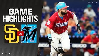 Padres vs Marlins Game Highlights 81024  MLB Highlights [upl. by Bivins]