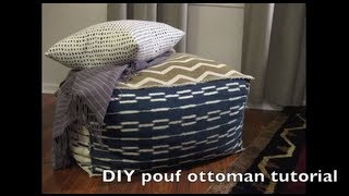 CHEVRON  DIY Pouf Ottoman [upl. by Hapte333]