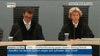 Urteilsverkündung gegen Anders Breivik vom 24082012 [upl. by Neira]