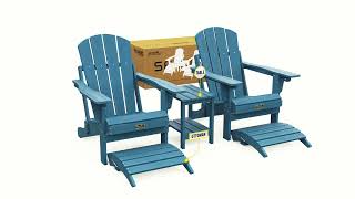 5Piece Reclining Adirondack Chair Set Assembly Guide A101007001 [upl. by Amalburga171]