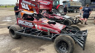 Brisca F1 Stockcars Grand National Skegness Raceway 120524 [upl. by Enihsnus458]