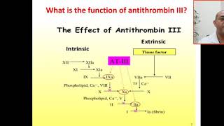 What is the function of antithrombin III Inhibit thrombin factors IX Xa XIa XIIa  intrinsic f [upl. by Camila346]