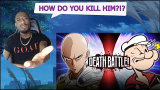 DEATH BATTLE Saitama VS Popeye Reaction One Punch Man VS Thimble Theatre [upl. by Gordie883]