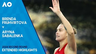 Brenda Fruhvirtova v Aryna Sabalenka Extended Highlights  Australian Open 2024 Second Round [upl. by Opportina588]