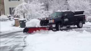 8 Western Snow Plow With Buyers Pro Wings Plowing [upl. by Elime227]