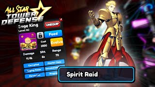 NEW LEVEL 80 SAGE KING GILGAMESH DESTROYS SPIRIT RAID SOLO  All Star Tower Defense [upl. by Joeann]