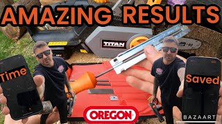 How to sharpen your chainsaw with AMAZING RESULTS Oregon kit [upl. by Negam]