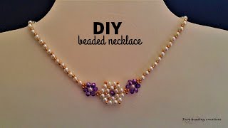 DIY necklace tutorial easy necklace pattern [upl. by Berfield]