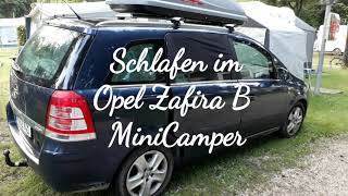 Schlafen im Opel Zafira B MiniCamper  MiniVan  Klappbett [upl. by Gove980]