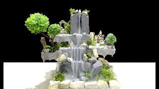 How to make beautiful Smoke Waterfall Fountain for home  DYI [upl. by Flodnar]