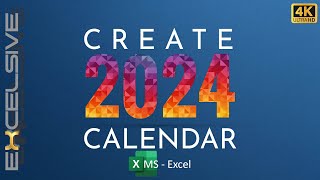 Create a Dynamic amp Printable Calendar for Any Year in Excel 2024 amp Beyond [upl. by Derk]