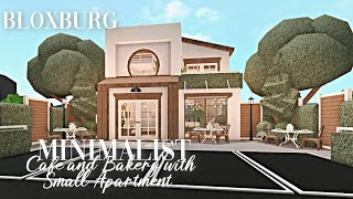 Roblox Bloxburg  Minimalist Bakery and Cafe with Small Apartment  Minami Oroi [upl. by Upshaw961]