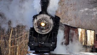 Steam Freight Train Western Maryland 734 [upl. by Yecrad]