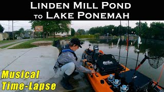 Linden Mill Pond to Lake Ponemah  Musical Timelapse  Kayak Fishing [upl. by Ashlen]