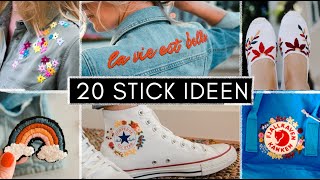 20 Stickideen  Stickmotive für Jeansjacke Converse Fjällraven Rucksack TShirt oder Bluse [upl. by Rosaleen900]