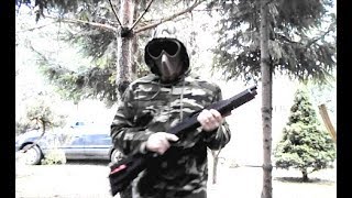 Airsoft Shotgun M180  D1 Unpacking and Target Shooting [upl. by Ahsinrats]