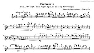 FrançoisJoseph Gossec  Tambourin ♩ 110 Moderate Piano Accompaniment [upl. by Niawat]