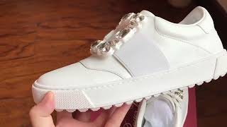 Roger vivier shoes low square crystals white [upl. by Anaiek]