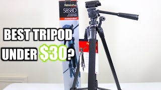 Sunpak 5858D 58quot Aluminum Tripod  Unboxing Setup amp Review [upl. by Aitnyc628]