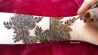 Very stylish Khafeef bold Henna Design Tutorial  Latest Beautiful Gulf Design For Front Hand [upl. by Whorton243]