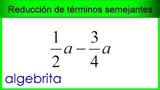 Reducción de términos semejantes de distinto signo con fracciones 53 [upl. by Jarrid]