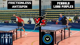 PENHOLDER LONG PIMPLES vs ANTISPIN  Table Tennis Championship Match [upl. by Ased]