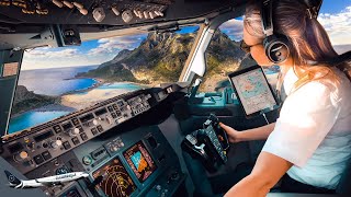 BOEING 737 Stunning LANDING Crete GREECE Heraklion Airport RWY27  Cockpit View  Airline Pilot Life [upl. by Nallak]