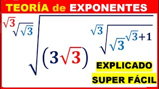 TEORÍA de EXPONENTES ✔ con RADICALES 👉 EJERCICIO RESUELTO [upl. by Enelrad]