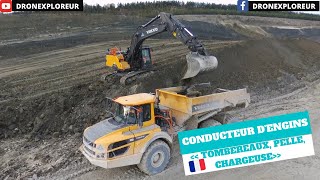 CONDUCTEUR DENGINS CHANTIER TOMBEREAUX PELLE CHARGEUSE BLANQUIN TP [upl. by Treharne313]