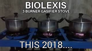 BIOLEXIS 3 Burner SemiIndustrial Biomass Gasifier Stove 2017 RICE HUSKS WOOD CORN COBS ETC [upl. by Tova948]