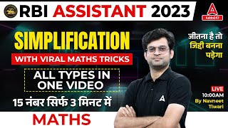 RBI Assistant 2023  Simplification with Viral Maths Tricks  All Types in One Video [upl. by Frasquito]