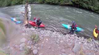 Klickitat River White Water Kayaking 1400 CFS  Raft Putin to Below Hatchery [upl. by Enneiluj]