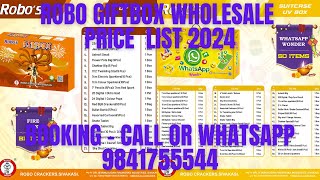 Robo Giftboxes Wholesale Price 2024  Booking  9841755544  Crackers Show Time  CST [upl. by Vasiliu508]