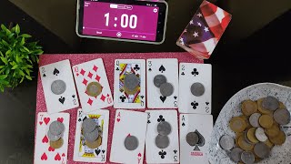 One minute activity game with coins and playing cards 🌺 🃏kittypartygameideas oneminutegames [upl. by Nyrb279]