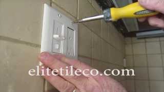 How to tile around an electrical outlet Kitchen backsplash [upl. by Niwhsa538]