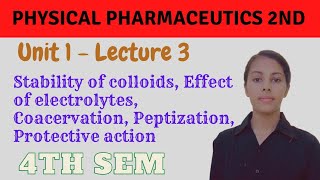 Effect of electrolytes  Coacervation  Peptization  Protective action of colloids B pharm 4th sem [upl. by Standley]