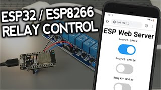 ESP32ESP8266 Relay Module  Control AC Appliances Web Server [upl. by Eissoj]